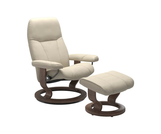 Stressless® Consul Fauteuil inclinable et ottoman - Crème