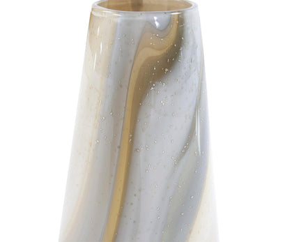 Vase conique en verre Sand Art