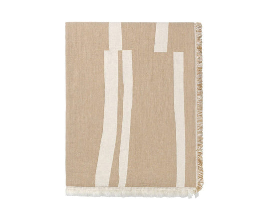 Jeté beige en herbe de Lyme