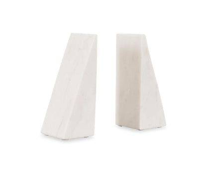 Serre-livres en marbre blanc Adia