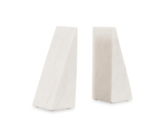 Serre-livres en marbre blanc Adia