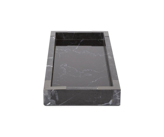 Plateau en marbre miroir noir