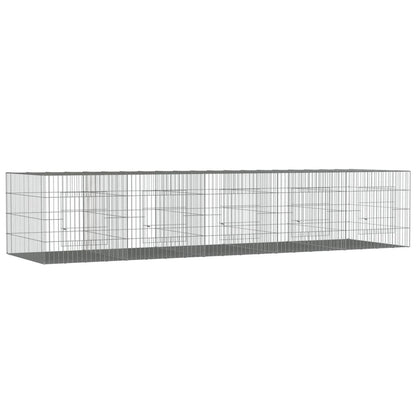 vidaXL 3-Panel Rabbit Cage Animal Hutch Playpen Enclosure Galvanized Iron