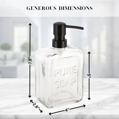 vintage Glass Soap Dispenser PURE SOAP 18 FL OZ - 18 Fl Oz
