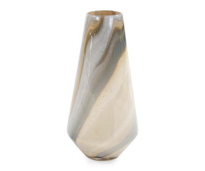 Vase conique en verre Sand Art